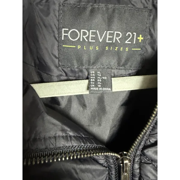 Forever 21+ Women Black Quilted Bomber Jacket Plus Size XL Full Zip Lightweight - Image 7