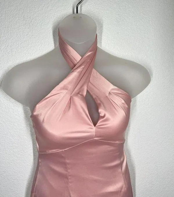 Superdown Samira Mini Dress Size Small S Pink Satin - Image 3