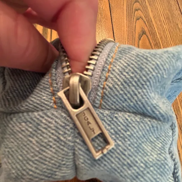 John Galt/Brandy Melville Blue Denim Cosmetic Bag - Image 3