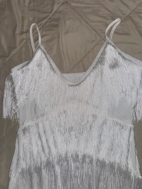 White fringe dress Size L - Image 2