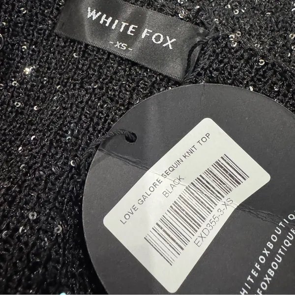 White Fox Boutique Black Sparkle Sequin Cami - Image 3