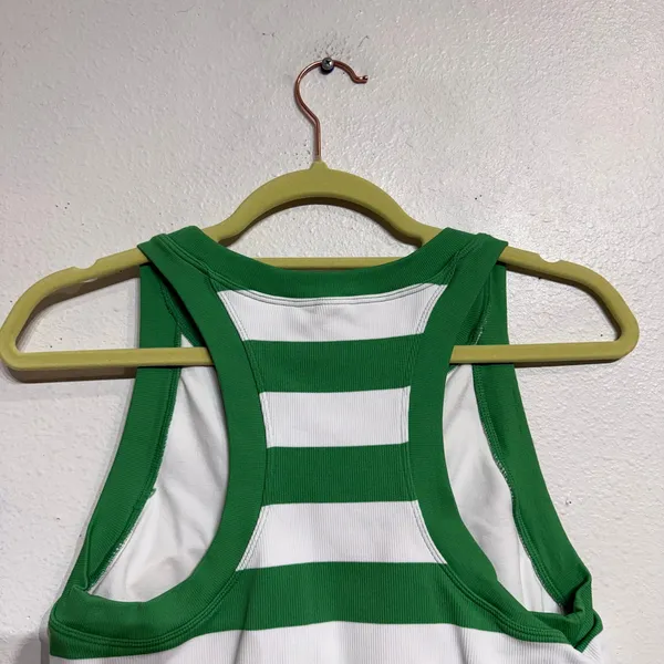 JoyLab Green White Striped Crop Tank Top Sz XL - Image 7