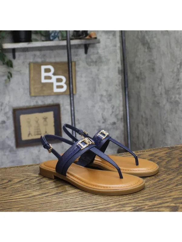 NWT Tommy Hilfiger Womens Cruman Emblem Sandals TWCRUMAN Dark Blue 6.5M - Image 8