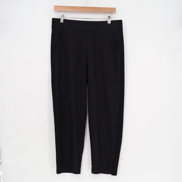 Athleta Pants Womens 8P Black Stretch Slash Pockets Elastic Waist Tapered Leg - Image 2