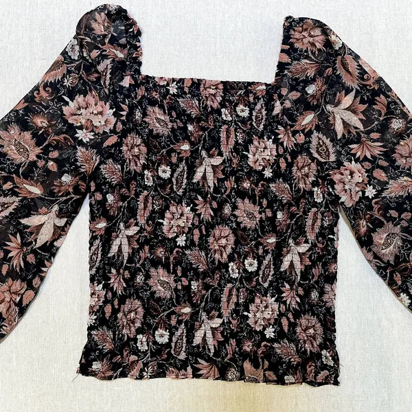 Madewell | Lucie Smocked Peasant Top in Floral | Small - Image 11