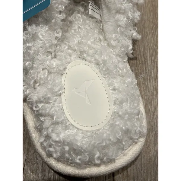 RockDove Women's Twirl Fleece Cozy Scuff Slippers Indoor Non-Slip Sz 7-8 M White - Image 3
