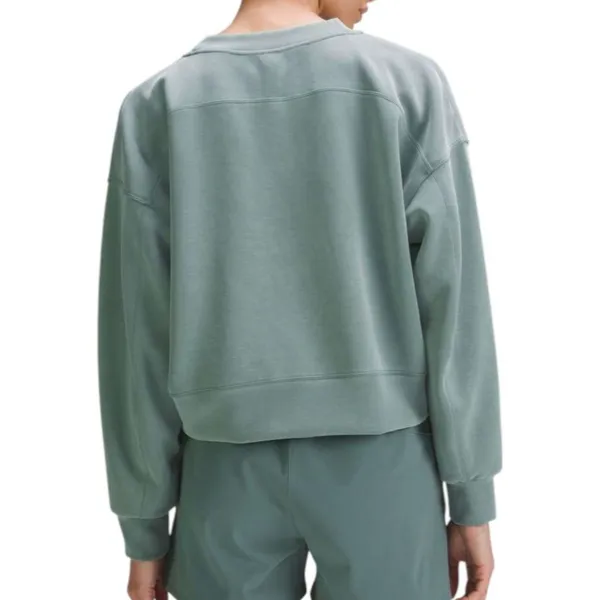 Lululemon Softstreme Perfectly Oversized Cropped Crew Medium Forest - Image 3