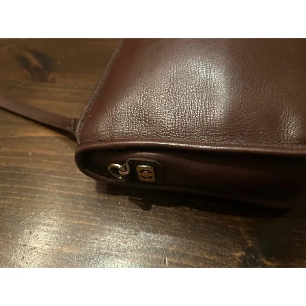 Vintage Carriage Court Brown Genuine Cowhide Leather Clutch Bag Purse Classic - Image 13