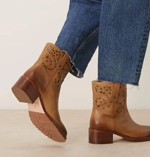 Free People Harmony Studded Ankle Boots in Biscuit 8.5 - Image 5