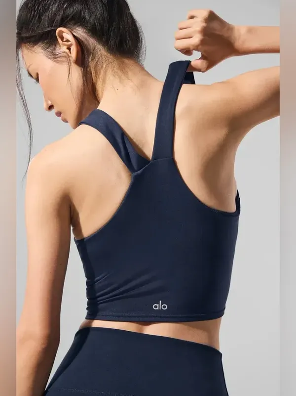 ALO Yoga Navy Airbrush Real Bra Tank Size XS - Image 5