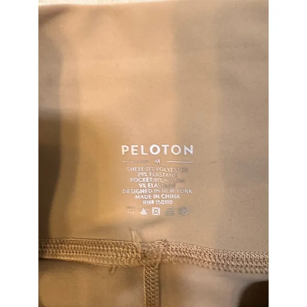 Peloton Womens High Rise Side Pocket Leggings Tan Beige Size M RN150110 - Image 5