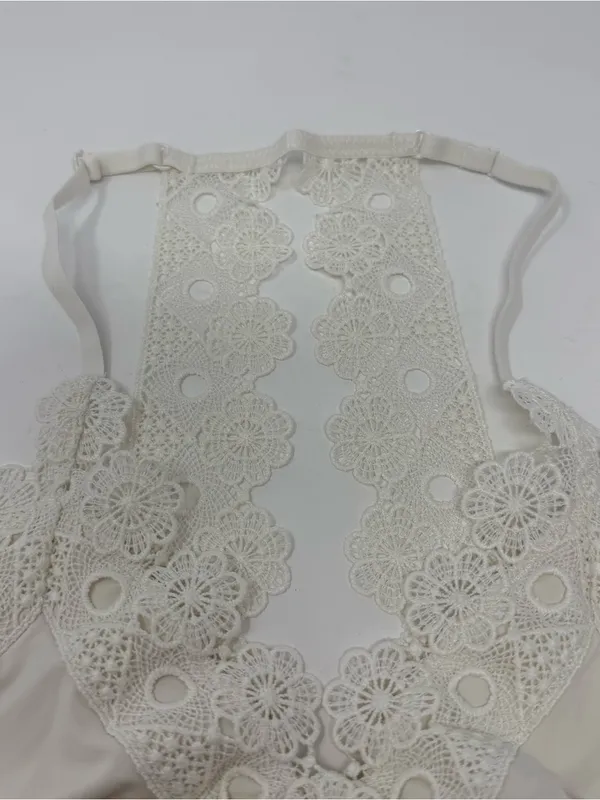 Aerie White Floral Lace Racerback Bralette Small Romantic Bridal Bachelorette - Image 2