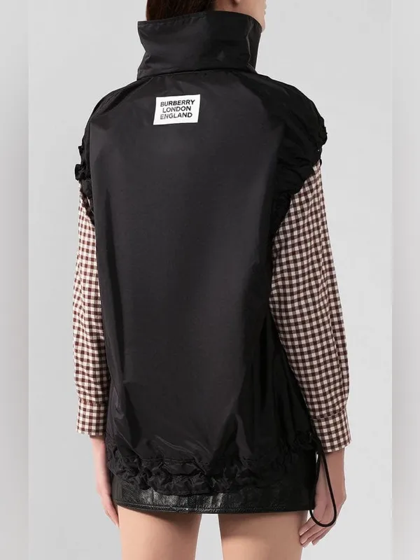 Burberry London Oversized Black Nylon Logo Drawstring Vest - Image 4