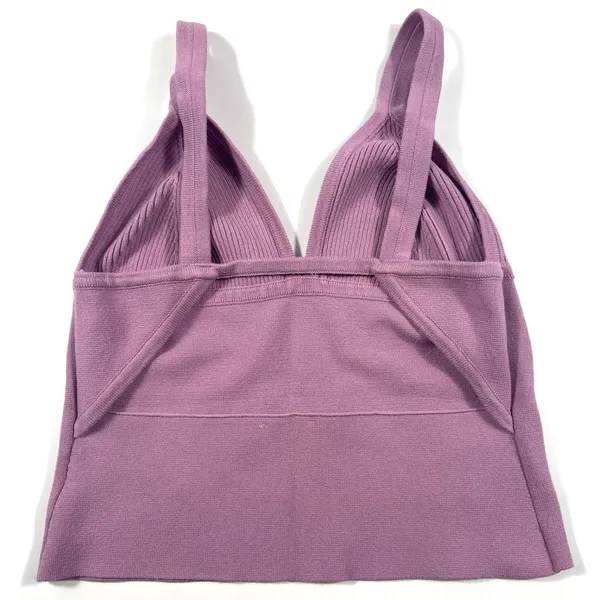 Free People Small Teagan Swit Cami Dawn Mauve Knit Ribbed Open Back Festival EUC - Image 3