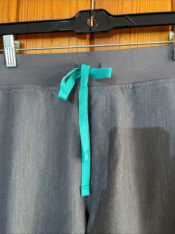 Women’s fig Gray Jogger Pants with Teal Drawstring size XL/T nurse scrubs - Image 4
