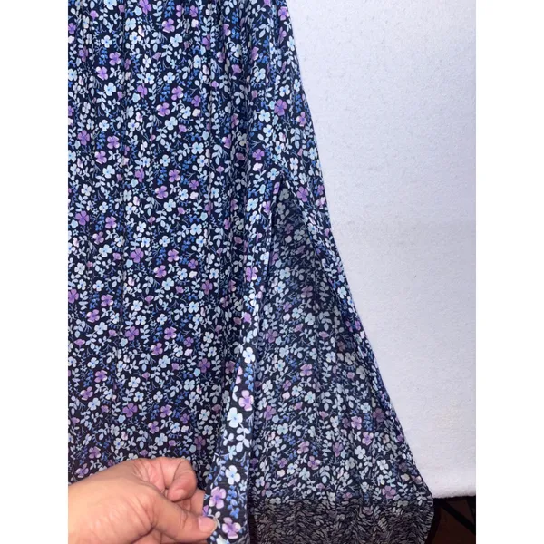 Abercrombie & Fitch Floral Maxi Dress Blue Purple Tie Back Cutout Small - Image 7