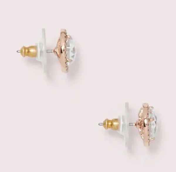 NWT Rose Gold Bright Ideas Pave CZ Crystal Round Halo Stud Earrings - Image 3