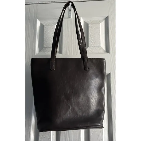 Vintage Guess Brown Triangular Turn Lock Pocket+Zip, Big Tote Shoulder Bag Purse - Image 6