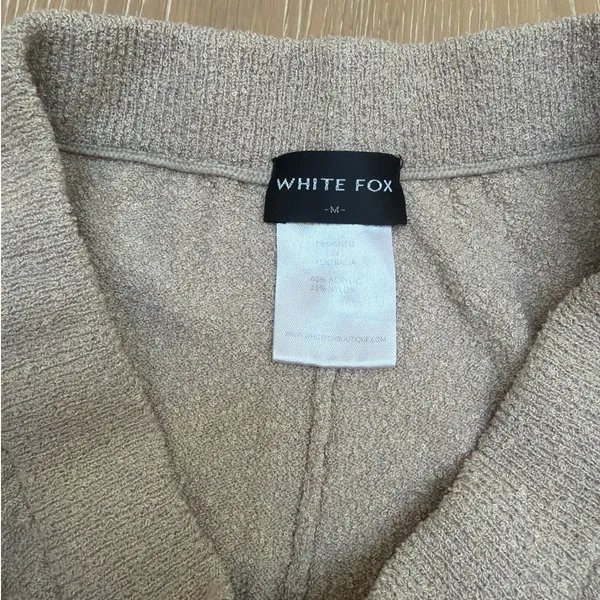 White Fox Pants Elasticated Waist Straight Leg Size M Light Tan - Image 2
