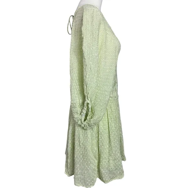 Free People Bohemian Ethereal Cottage Sweet Dreams Mini Dress Frozen Dew Medium - Image 9
