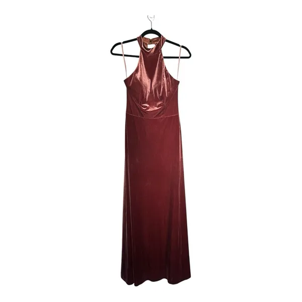 Revelry Tori Velvet Dress - Terracotta - Image 4