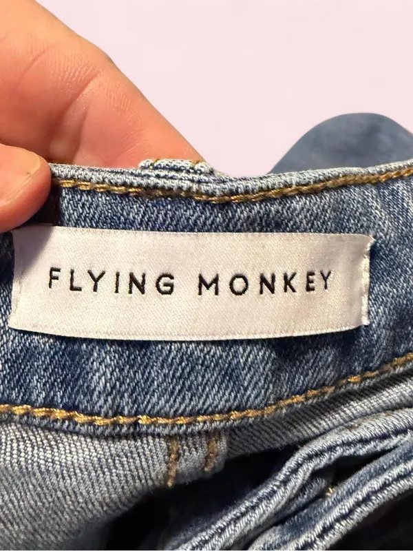 Vervet Flying Monkey Light Blue Distressed Flare Jeans - Image 3