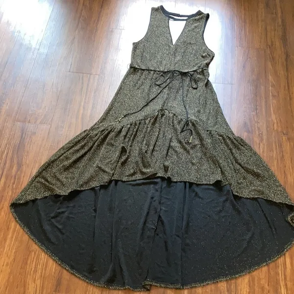 NWT Urban‎ outfitters Ecoté high low gold shimmer dress size medium - Image 4