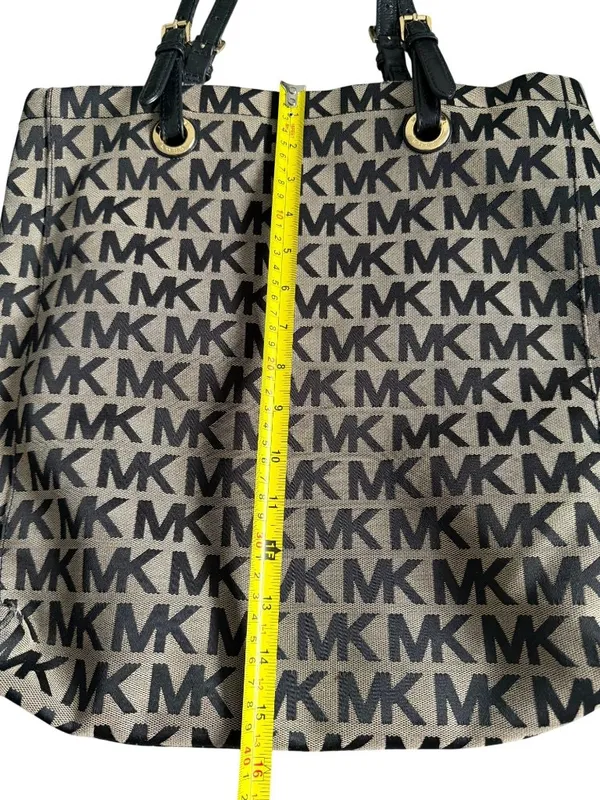 MICHAEL KORS Black Logo Shoulder Tote Bag - Image 6