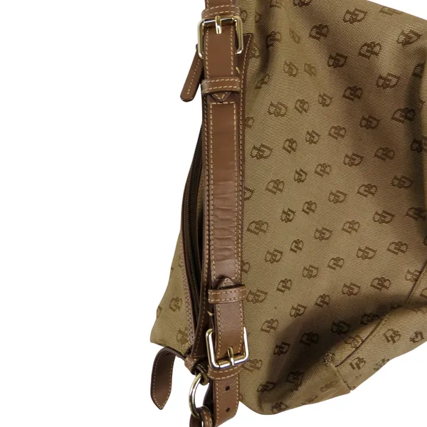 Y2K Vintage Dooney & Bourke Brown Monogram Canvas Hobo Shoulder Bag - Image 6