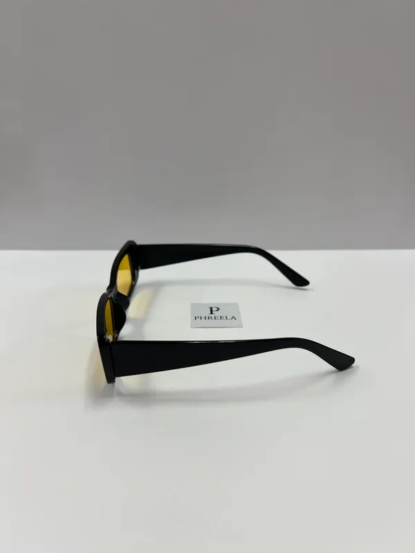 Retro Style Rectangle Sunglasses With Yellow Lenses/ Yellow Lenses Sunglasses - Image 3