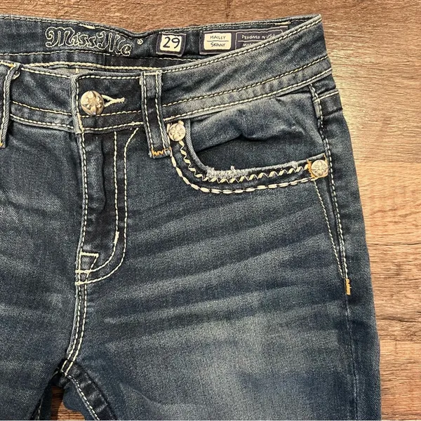Miss Me Medium Wash Hailey Skinny Jeans 29 Waist 30 Inseam - Image 3