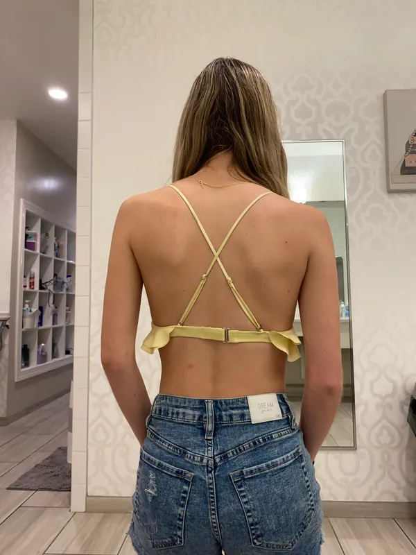 H&M Yellow Triangle Bikini Top - Image 4