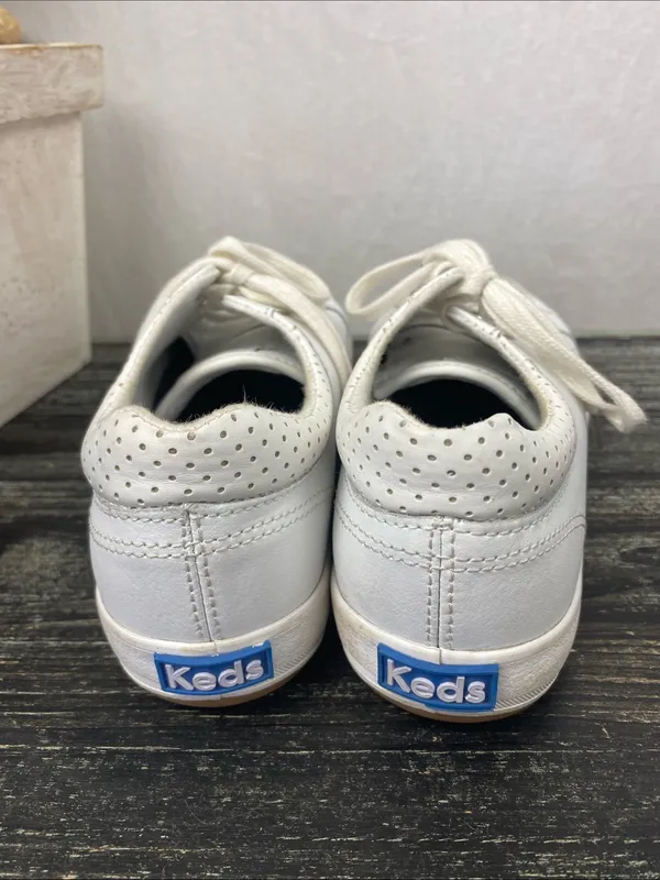 Keds White Lace Up Athletic Sport Sneaker Shoes 6.5 - Image 4
