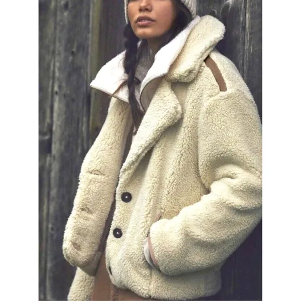 Free People Joplin Cozy Jacket in White size M - Image 11
