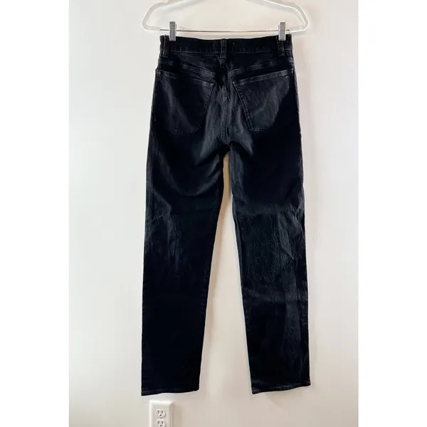 Madewell The Tall Longline Comfort Stretch Straight Leg Jeans Black Frost 26 T - Image 7