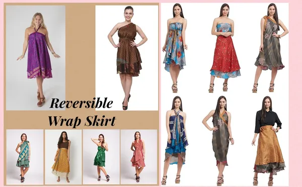 Reversible Maxi Wrap Skirt BINS104 Multiple - Image 6