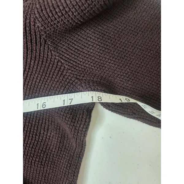 Lauren Ralph Lauren Women’s M Brown Waffle Weave Turtleneck Long Sleeve Shirt - Image 7