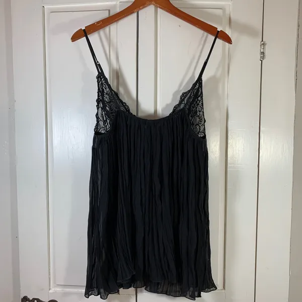 Victoria's Secret Black Lace Pleated Babydoll Chemise XL 186982-093 Festival Bow - Image 7