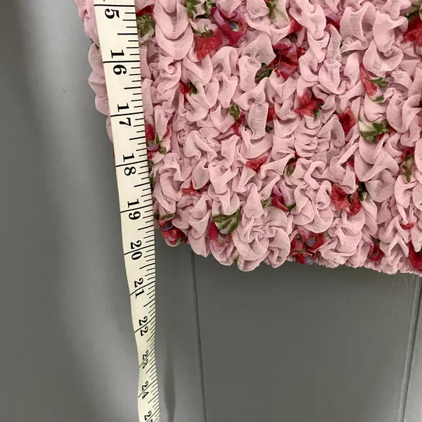 NWOT Free People Pink Floral Rosie Posie Smocked Cropped Y2K Feminine Top S - Image 6