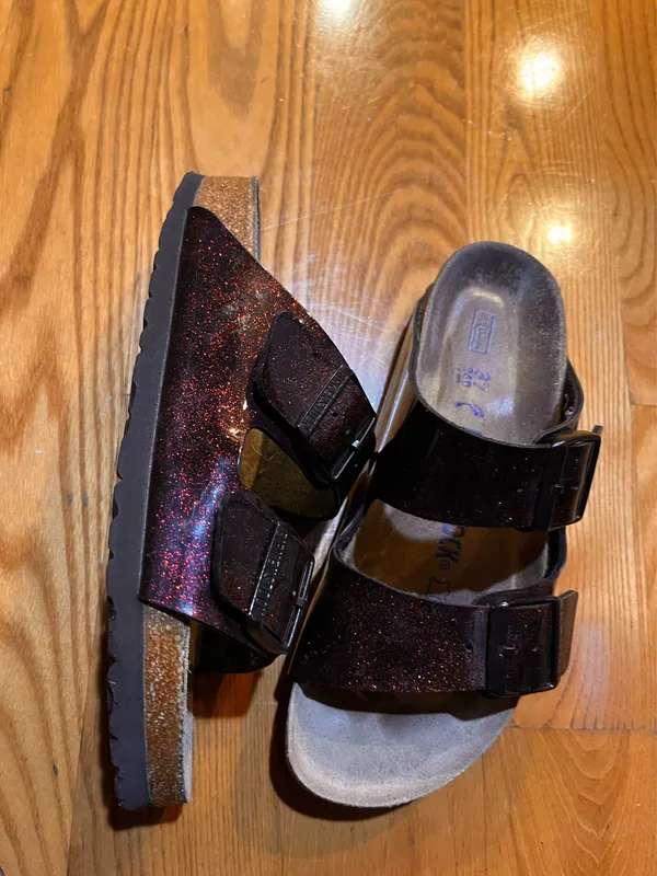 Birkenstock Birko-flor Glitter Double Strap womens size 7.5 - Image 4