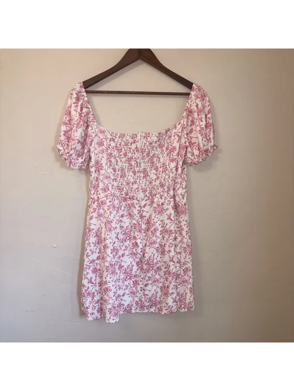 Camarosa Chelsea Pink Floral Puff Sleeve Mini Dress - Large - Image 5