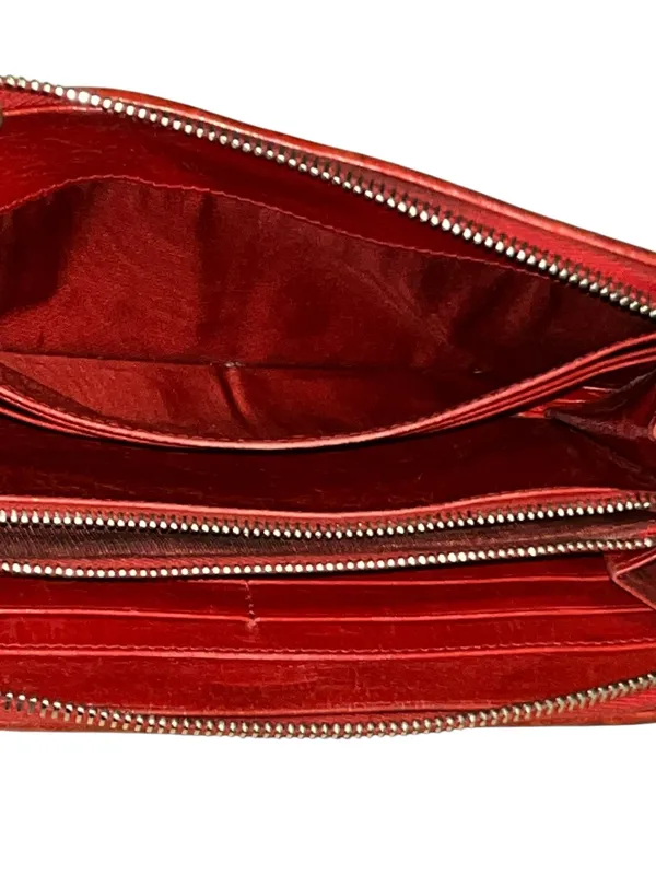 Miu Miu Matelassé Leather Wallet Red Quilted Zip Logo Hardware SOLD AS IS - Image 9
