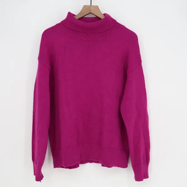 VICI Magenta Mock Neck Relaxed Knit Sweater L - Image 2