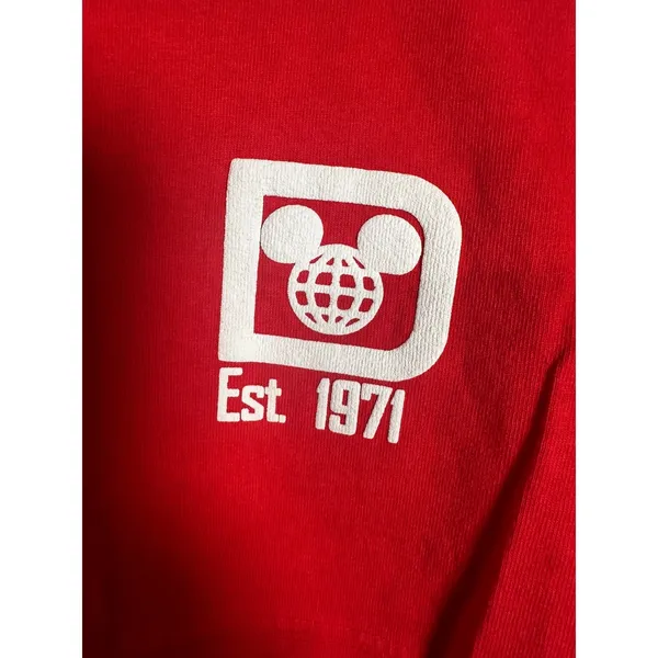 Disney Parks Walt‎ Disney World Spirit Jersey Red Est 1971 Puff Print XS - Image 2