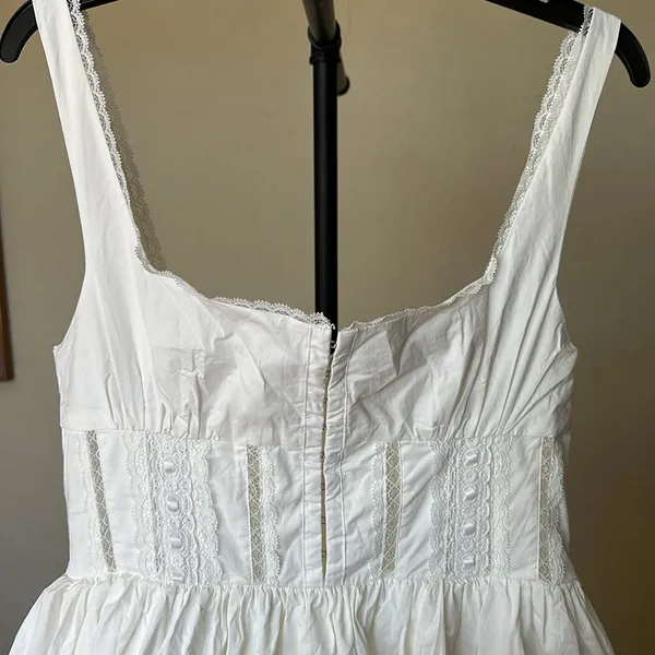 House of CB 'Perle’ White Lace Trim‎ Midi Dress NWOT size L - Image 10