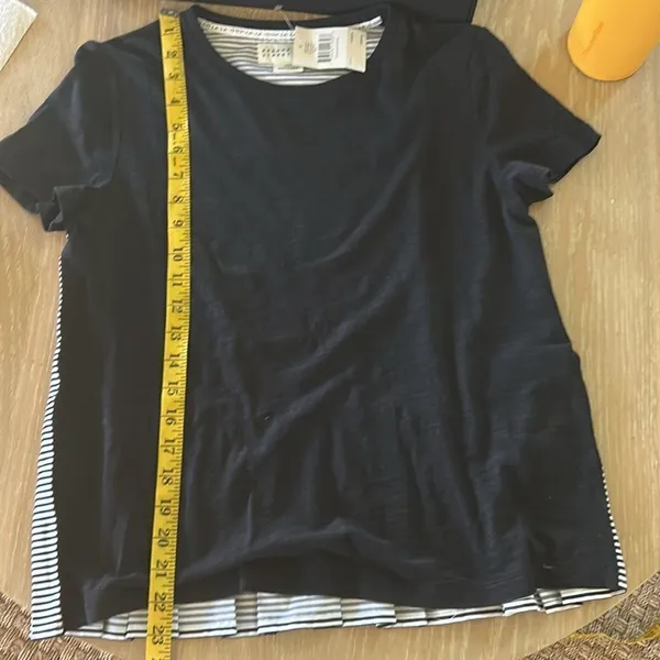 Kate Spade Black White Broome Street Striped Black Tee Shirt Top Small, NWT - Image 8