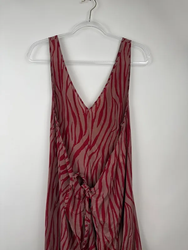 Diane Von Furstenberg Acella Jumpsuit in Malton Burlwood Animal Print Red Small - Image 3