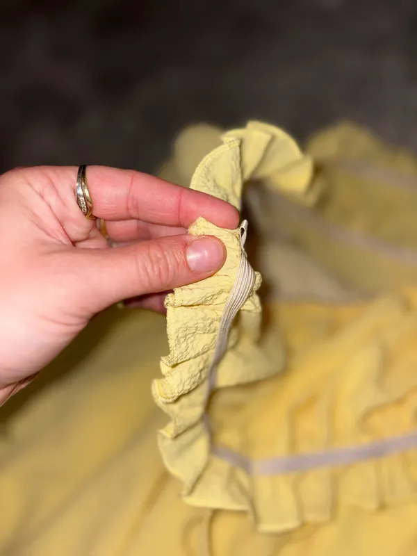 SHEIN Yellow Strapless Smocked Sundress - Image 7