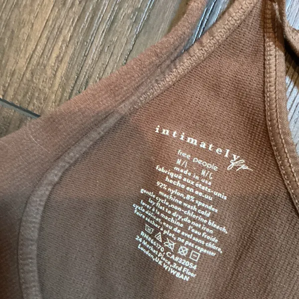 Free People Intimately Seamless Racerback Tank Top Brown Stretch M/L NWT Basic - Image 3