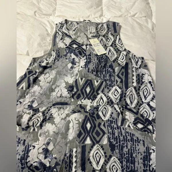 Sorella Geometric Linen Maxi Cocoon Dress - NWT - Size XL - Image 6